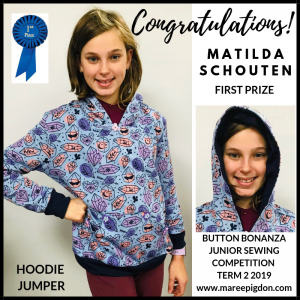 WINNER - Button Bonanza Junior 1st Prize - Matilda Schouten