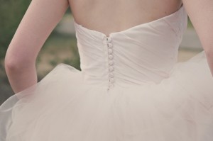 Covered Button Wedding Dress